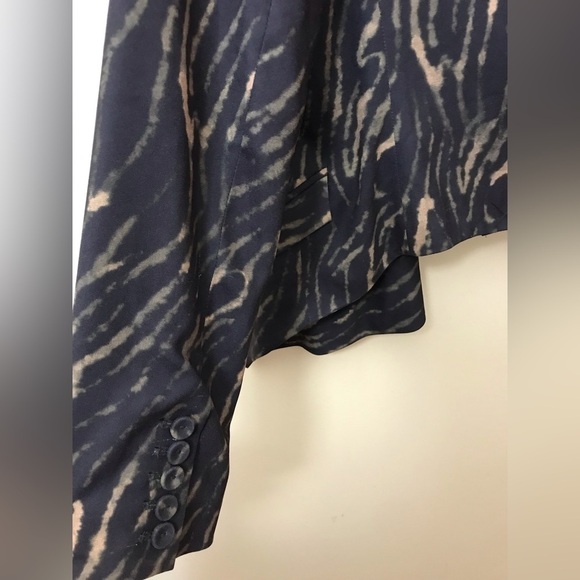 HAUTE Hippie Womens Animal Print Open Front Lined Asymmetrical Blazer Size 8 - Picture 12 of 16